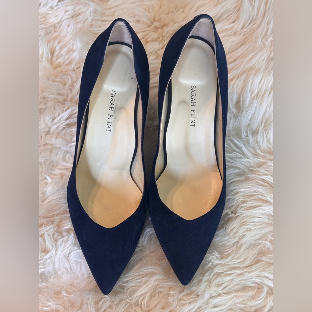 Sarah Flint Navy Suede Heel Pump